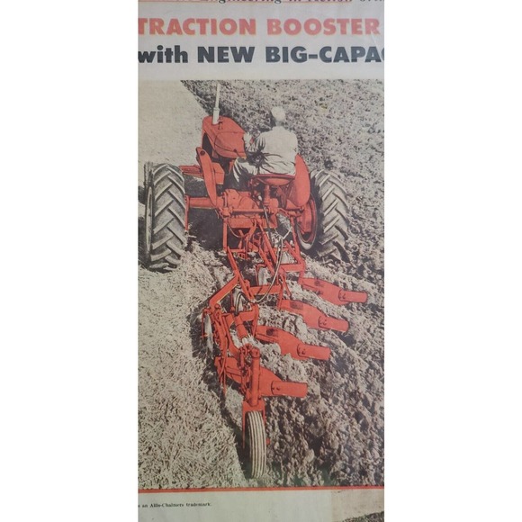 Allis Chalmers Vintage Tractor Ad 1956 Traction Boost Farming - Picture 2 of 3